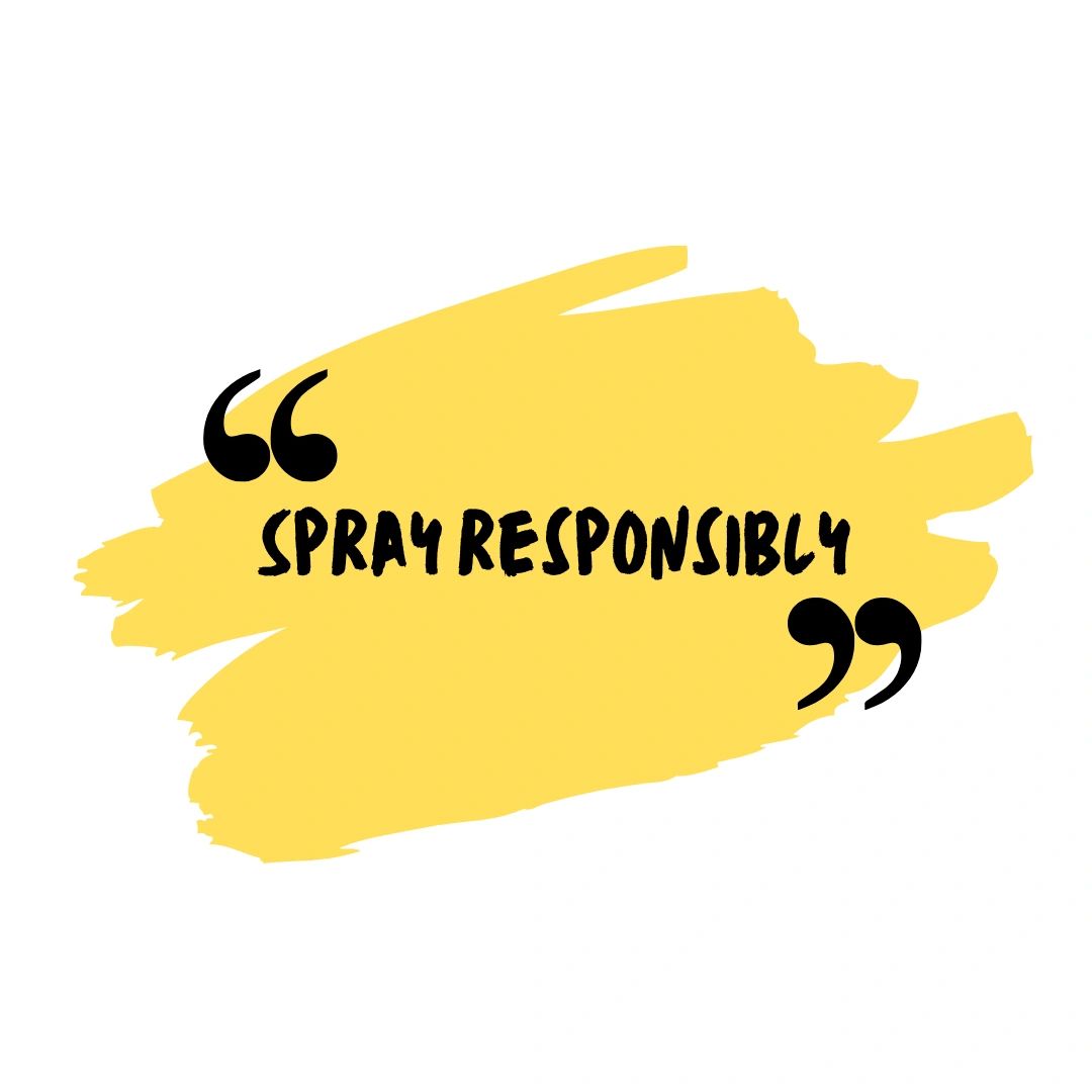 Slogan saying to spray your fragrance responsibly