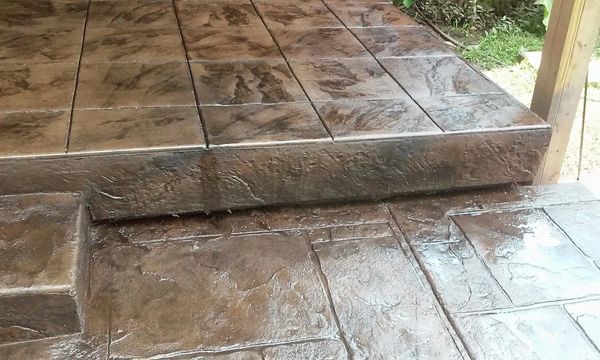 Custom concrete stamped patio