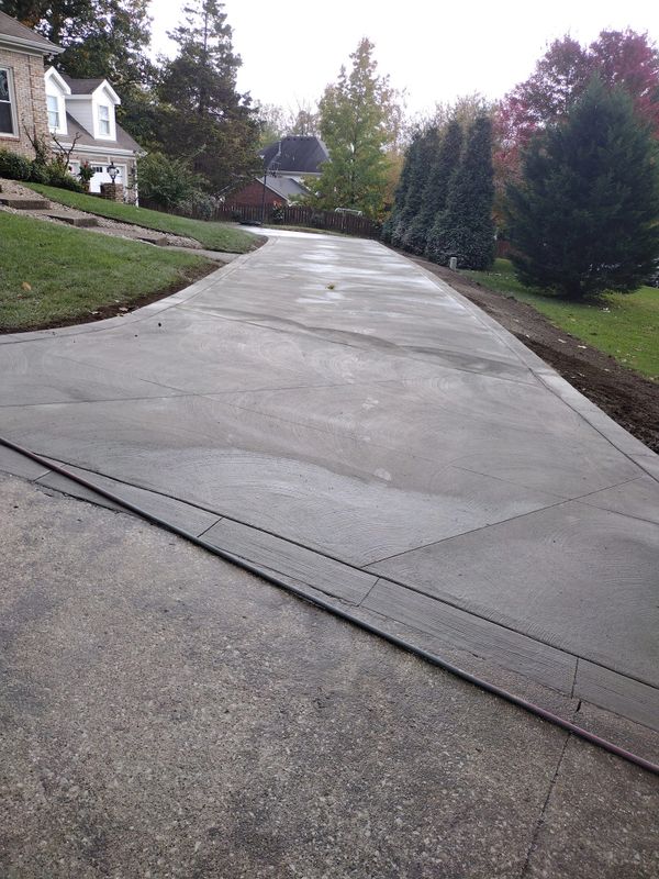 Custom concrete driveway