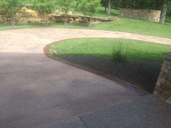 Custom concrete driveway