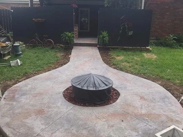 Custom concrete patio