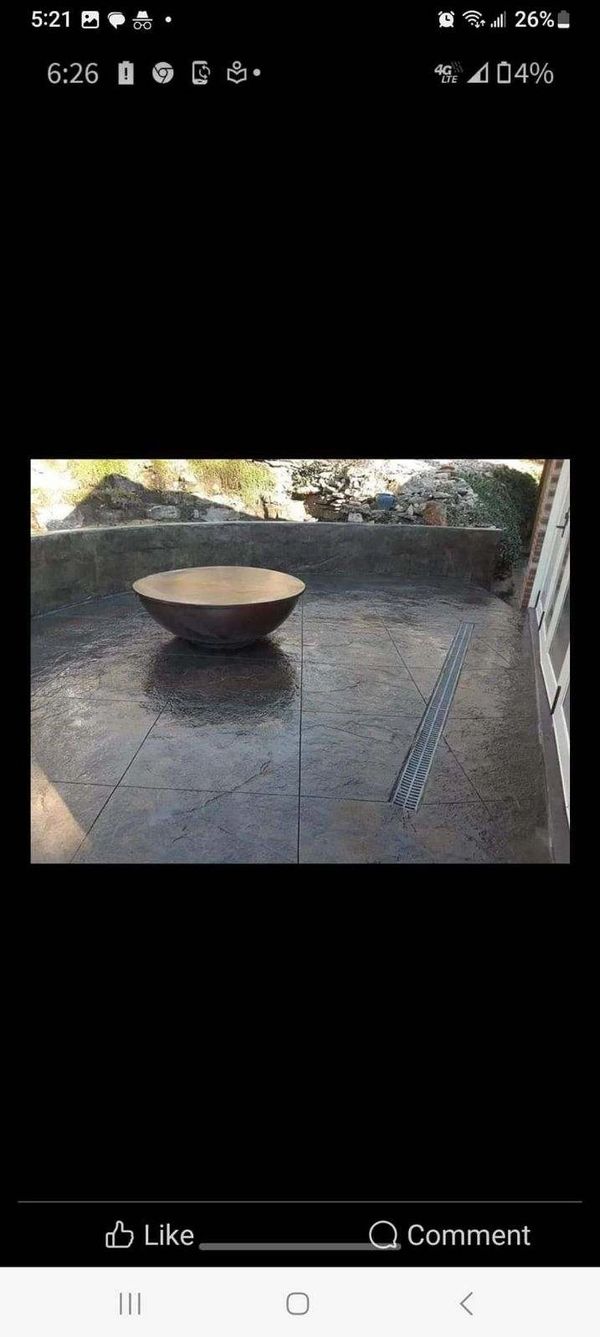 Custom concrete patio
