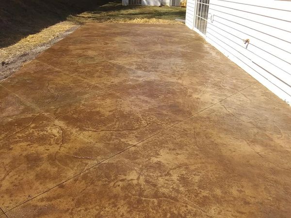 Custom concrete patio
