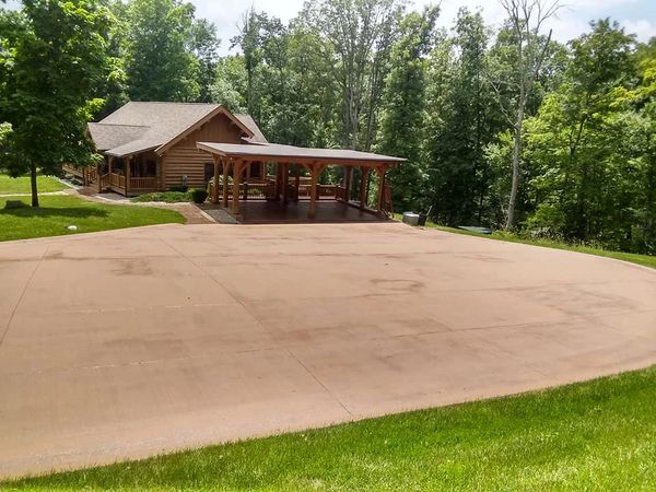 Custom pergola and concrete patio