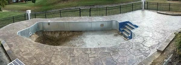 Custom pool and decorative stamped pool deck
