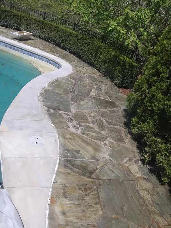 Decorative stamped pool deck