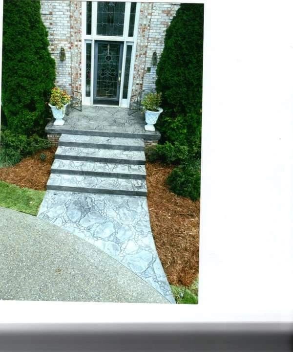 Custom stamped concrete porch
