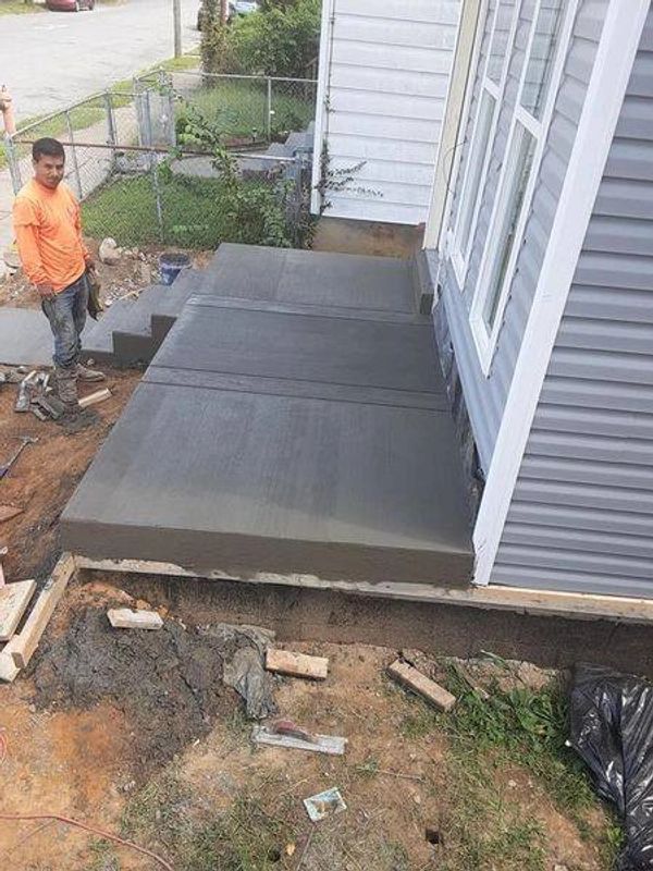 Custom concrete porch