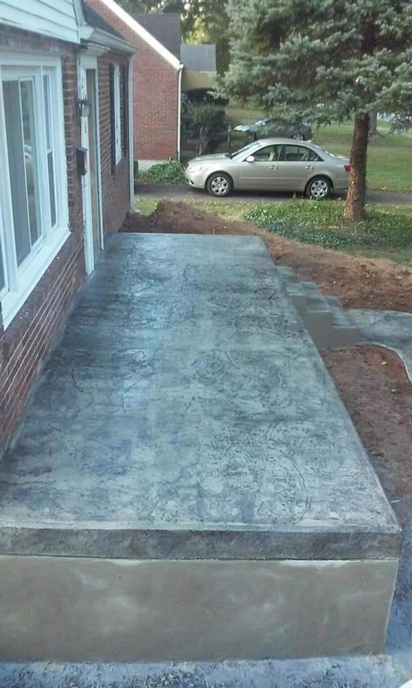 Custom concrete porch