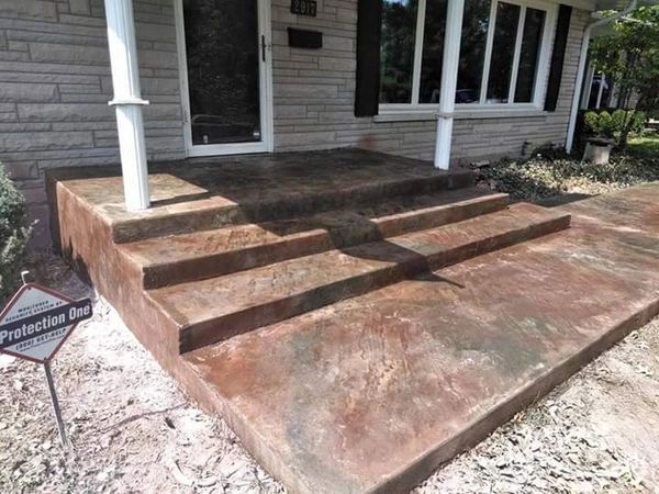 Custom concrete porch