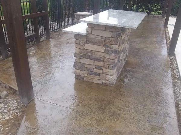 Custom concrete outdoor bar