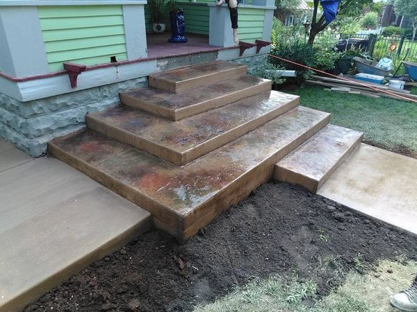 Custom decorative concrete steps