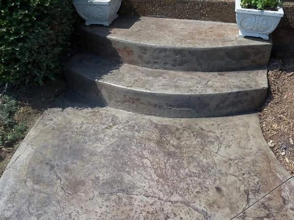 Custom concrete porch and sidewalk