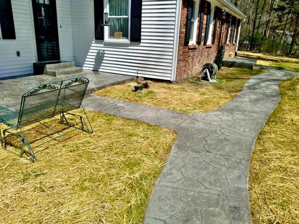 Concrete porch and sidewalk