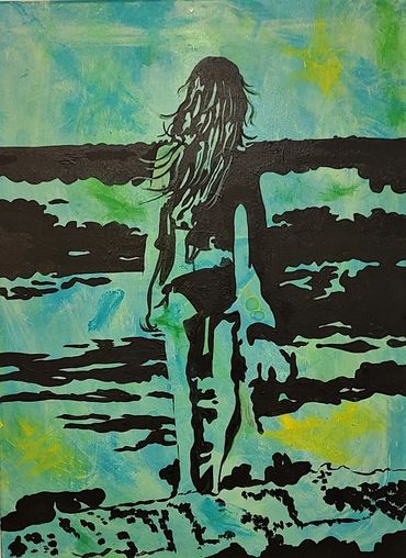 Surfer girl painting
Acrylic painting