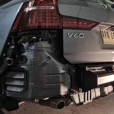 Volvo V60 with bumper off ready for towbar fitting