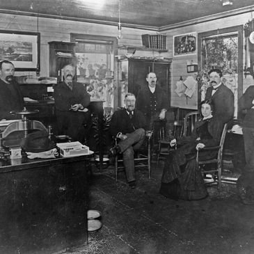 Photo taken in the interior of the Ontario Mine office around 1900
