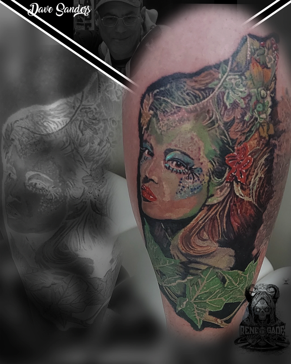 Highly detailed fantasy woman portrait with layered colour and ornamental detail