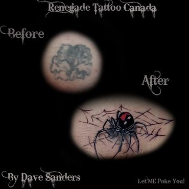 Spider Cover-up Tattoo by Dave Sanders Renegade Tattoo Canada Hamilton Ontario