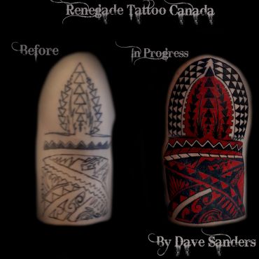 Tribal Tattoo Rework and Transformation by Dave Sanders - Renegade Tattoo Canada Hamilton