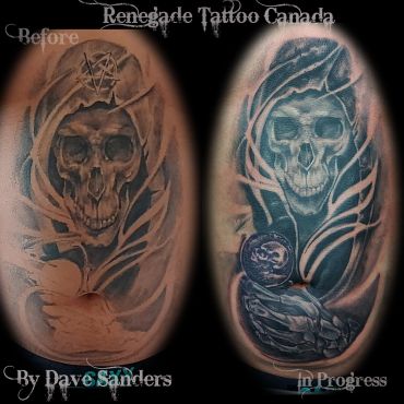 Grim Reaper Restoration and Rework by Dave Sanders - Renegade Tattoo Canada Hamilton Ontario
