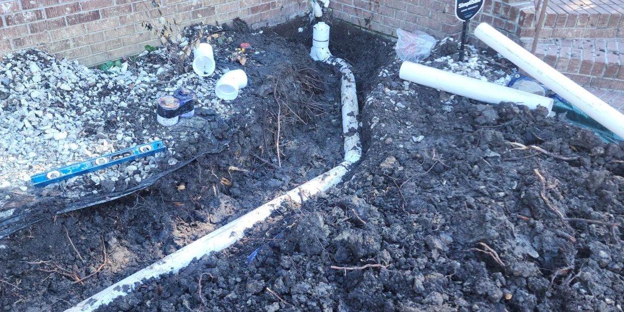 Sewer line repair in Summerville, SC. PVC pipe was used and a new cleanout was installed.