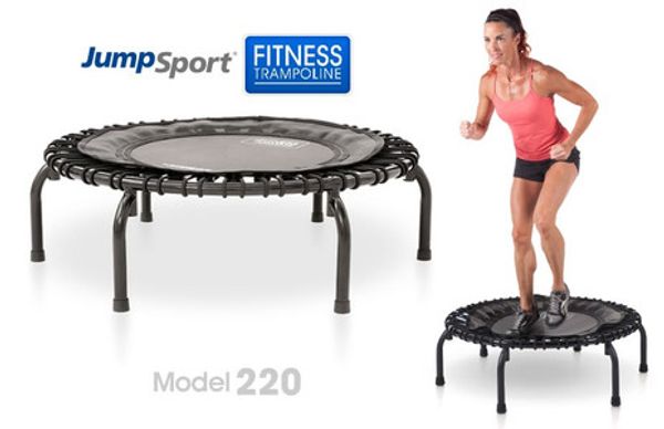 JumpSport trampoline with fitness model
