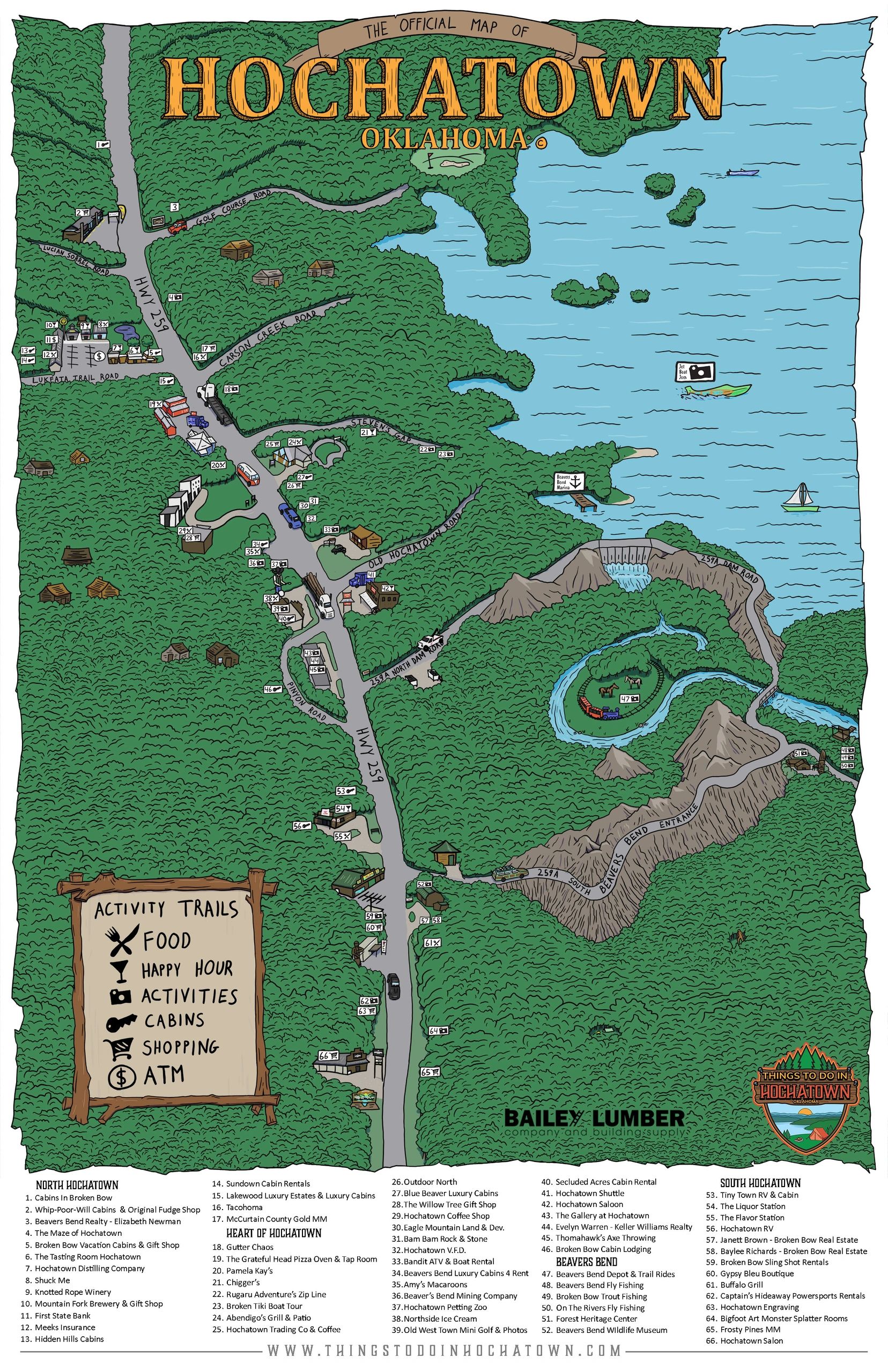 Hochatown map. Map of Hochatown. The Hochatowner. Hochatown newspaper. Hochatown news. Hochatowner.