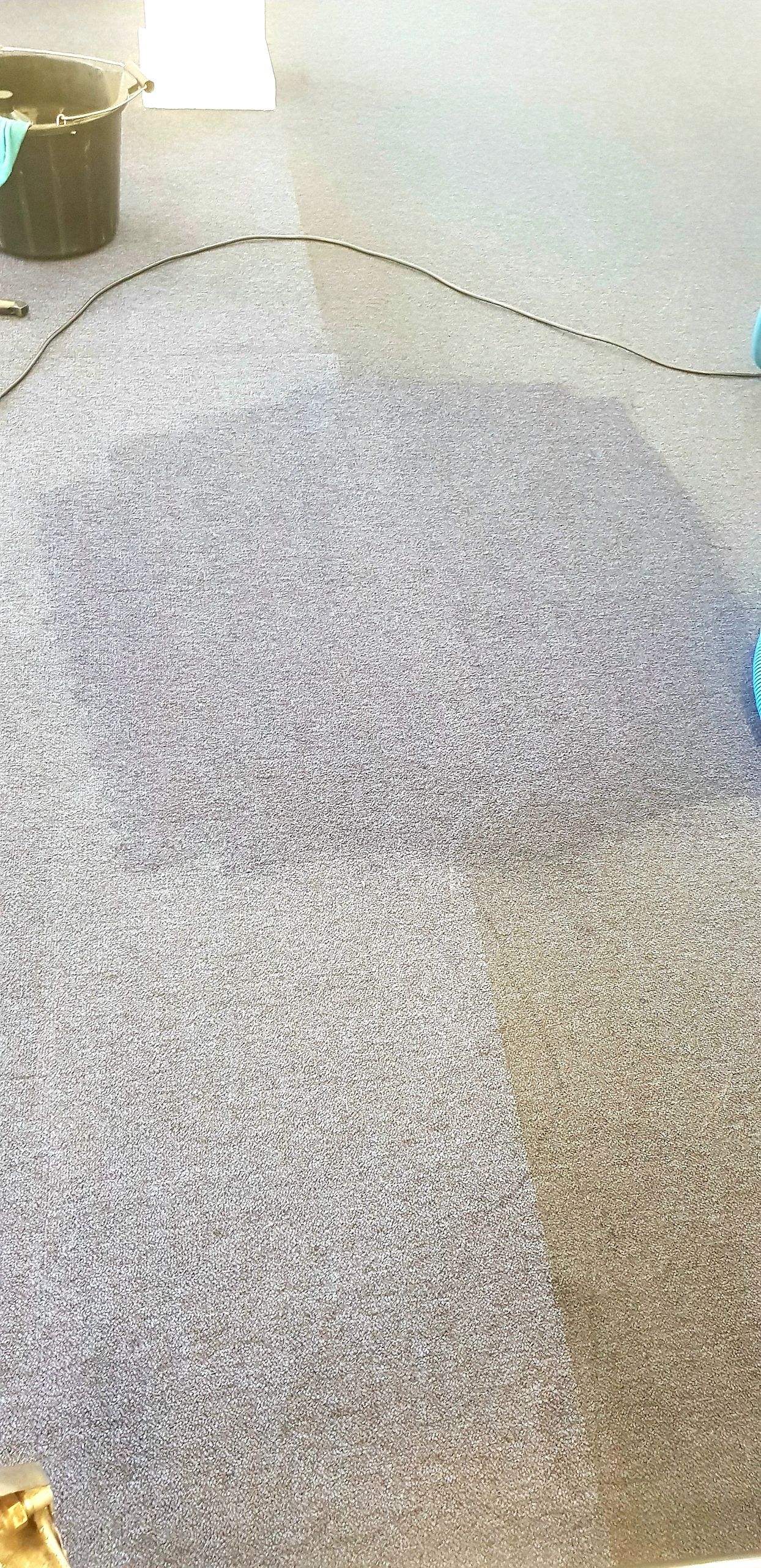 Patch test prior to a deep clean on an office carpet 