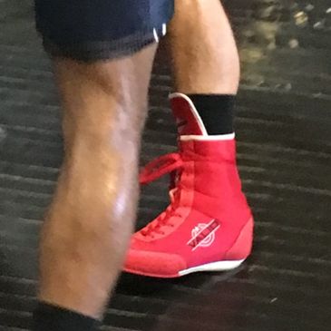 Valid boxing shoes in the ring 