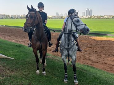 Sublimity & Merlot V - Alexandra Grant & charlotte cooper at Dubai Polo & Equestrian Club.