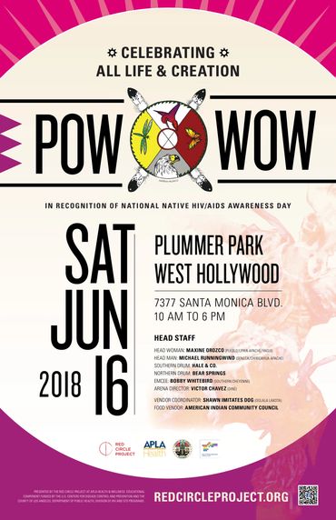 Celebrating All Life & Creation Powwow poster, 2018.
Client: APLA Health Red Circle Project, Los An
