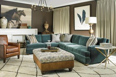 Traditional furniture, transitional furniture, sectional with color, custom furniture in cincinnati