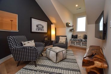 Loft area by ID Cincinnati, featuring stylish design and comfort at Homearama 2019.