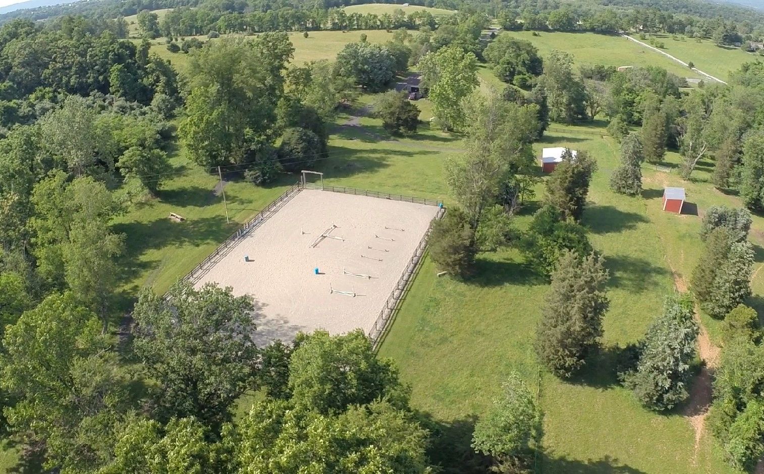 Aerial view of Huckleberry Farm.