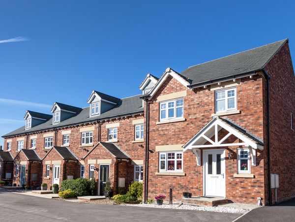The row of new terraced houses