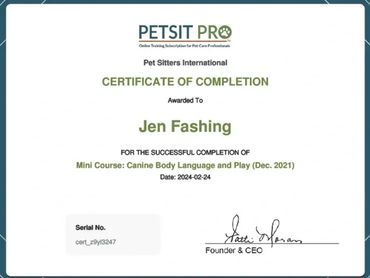 Canine Body Language and Play
COMPLETED 2/24/2024