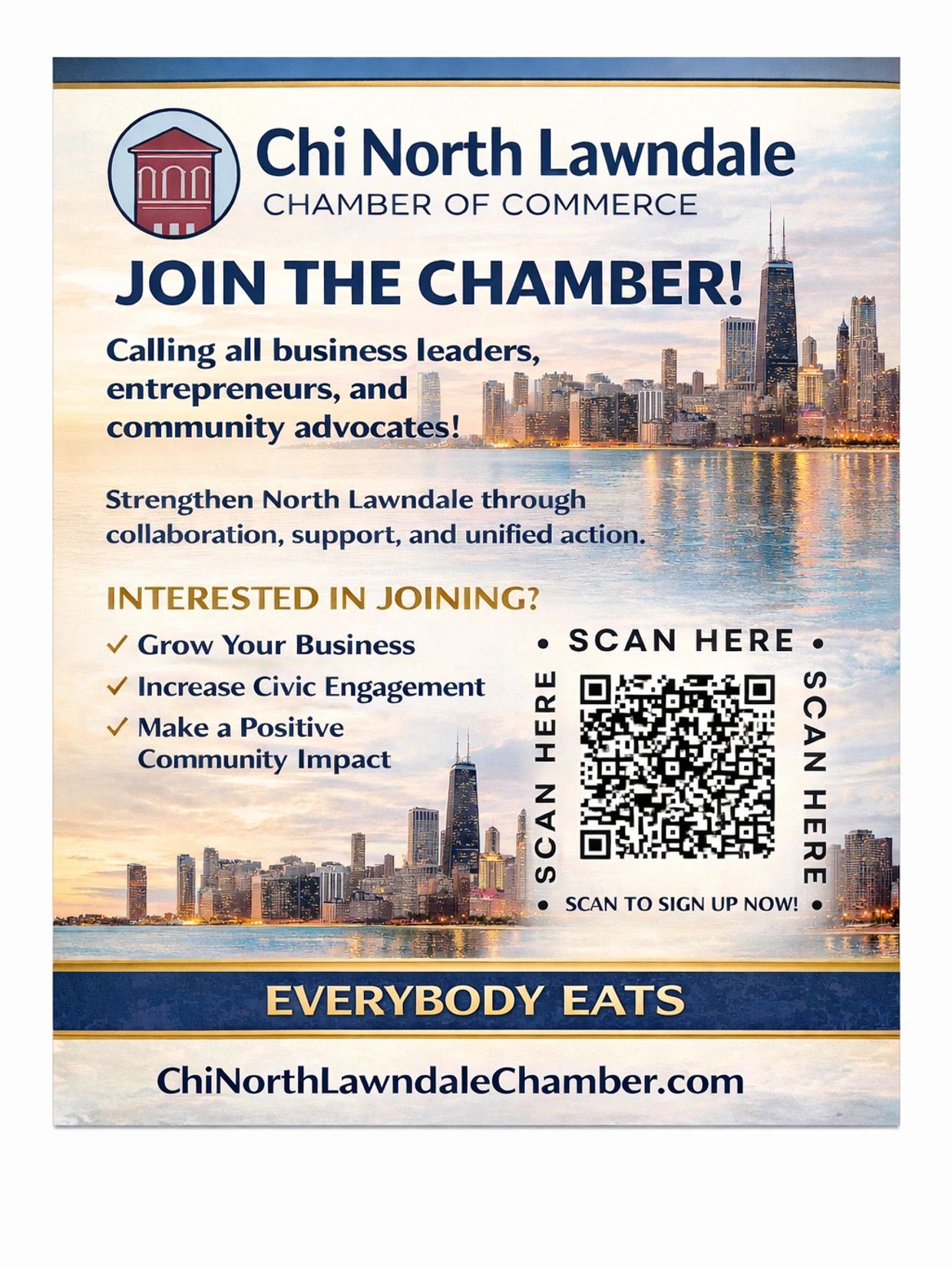 Flyer inviting business leaders to join Chi North Lawndale Chamber of Commerce.