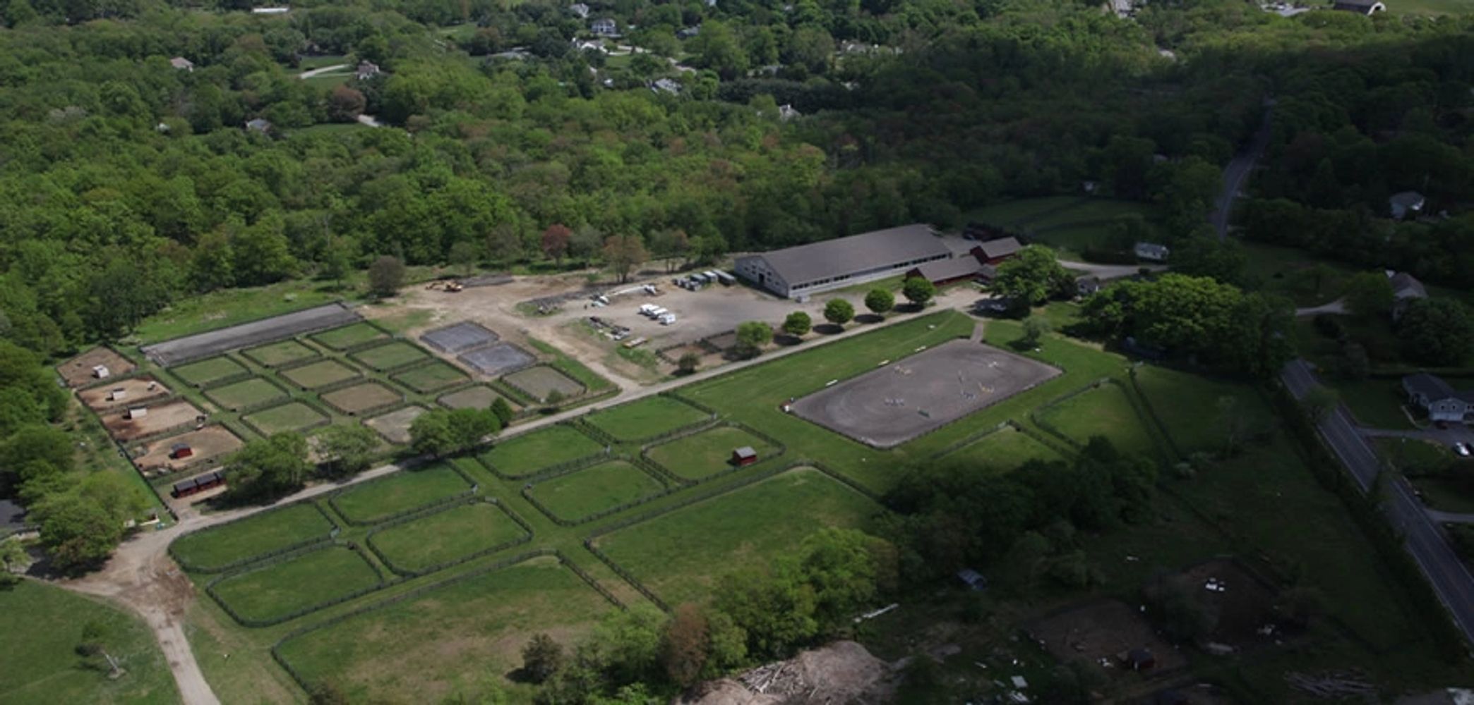 Aerial picture from the north west of the farm