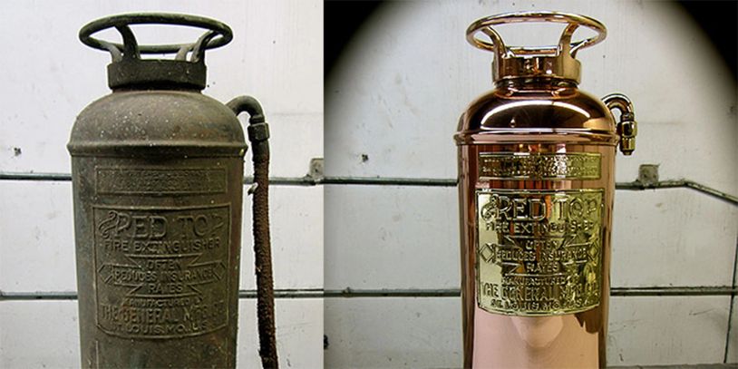 Metal Surface Finishing Hardware & Collectables - Vintage Fire Extinguisher