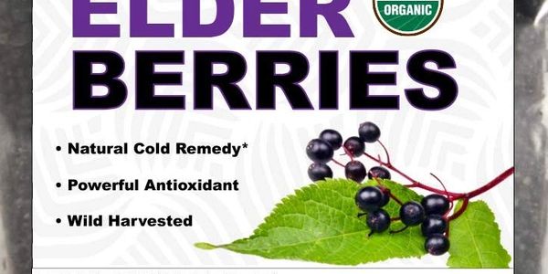 8 oz bag certified organic dehydrated elderberries for tea