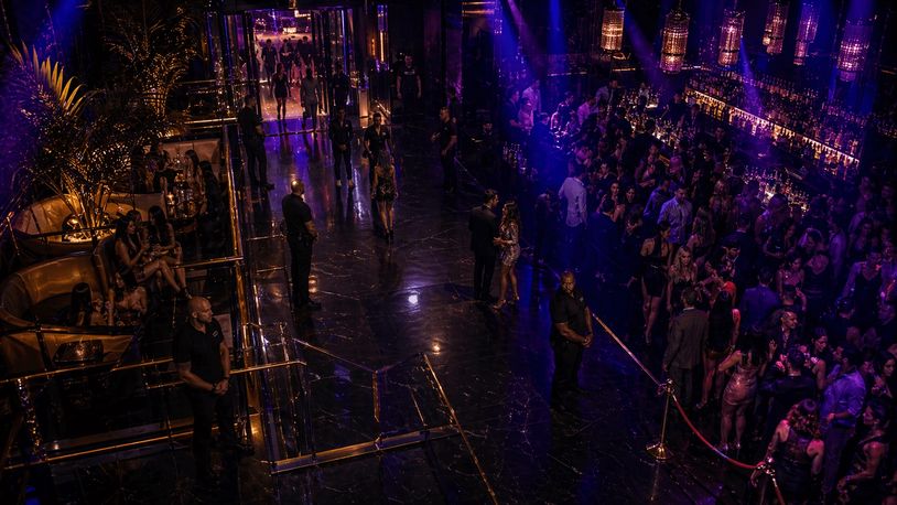 high angle nightclub operations view showing security coverage across multiple active zones