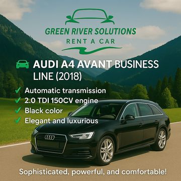 Audi A4 Avant Business Line 2018 – Black luxury rental car in Montenegro from Green River Rent a Car.