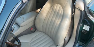 Handmade Jaguar XKR leather seat upholstery