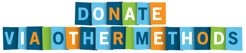 Donate via Other Methods - Graphic Banner (Orange, Green, Blue & White)