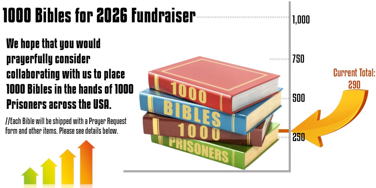 Beautiful Bible fundraiser graphic with a stack of Bibles.