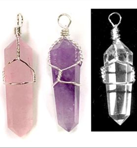 Crystal Point Pendant Rose Quartz Amethyst Clear QUARTZ