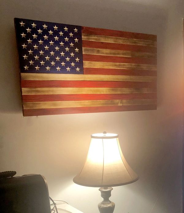 Signal OCS graduate's 50 star American Flag with carved stars