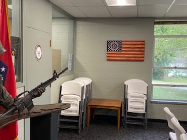 wooden military flags