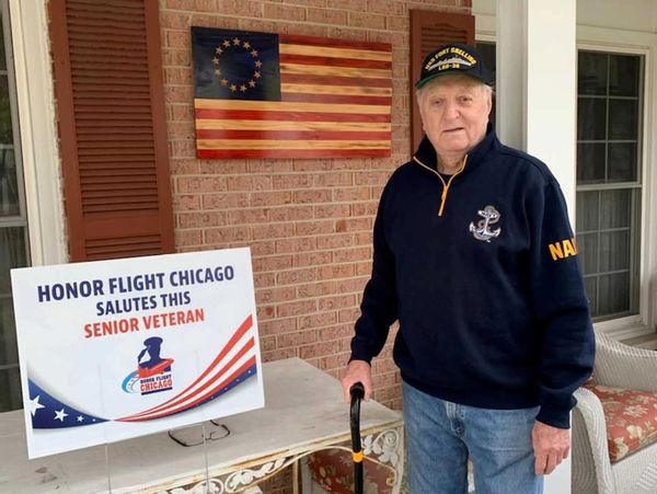 Betsy Ross flag with carved stars.